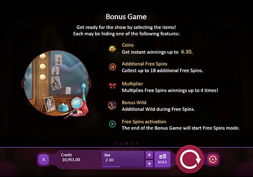 Онлайн слот Burlesque Queen - бонусная игра Бонусная игра в онлайн слоте Burlesque Queen