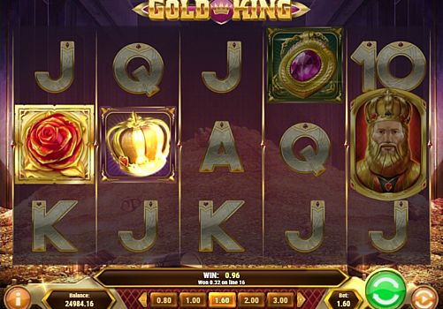 Игровой автомат Gold King - призовая комбинация на линии Призовая комбинация на линии в игровом автомате Gold King