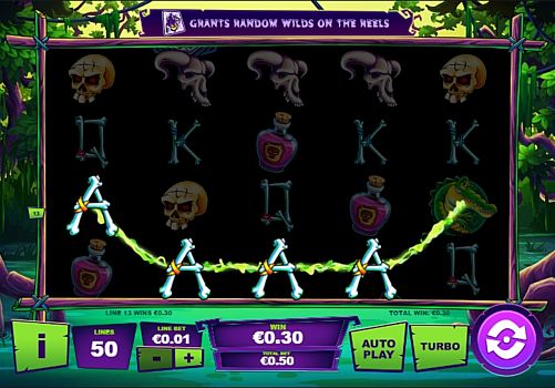 Игровой автомат Maji Wilds - призовая комбинация на линии Призовая комбинация символов в игровом автомате Maji Wilds